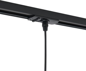 Modern railsysteem zwart met 3 hanglampen brons 1-fase - Iconic Lava