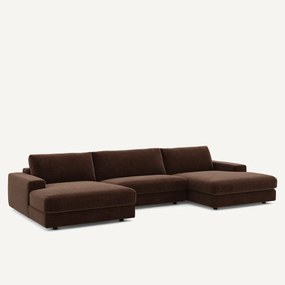 5-zits panoramabank fluweel chenille, Skander