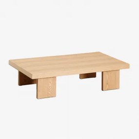 Rechthoekige Salontafel 100x60 Cm In Mdf En Bernay-vloer Natuurlijk Hout - Sklum