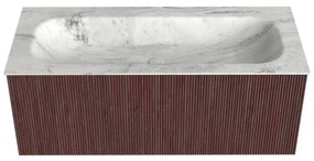 Mondiaz Kurve-dlux 110cm badmeubel ruby met 1 lade en wastafel big medium midden zonder kraangat opalo
