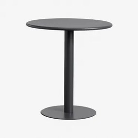 Mizzi Ronde Metalen Tuintafel Ø70 Cm Grijs – Grafiet - Sklum