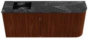 Mondiaz Joya DLux 100cm toiletmeubel ronding rechts ruby met wastafel faye links zonder kraangat lava