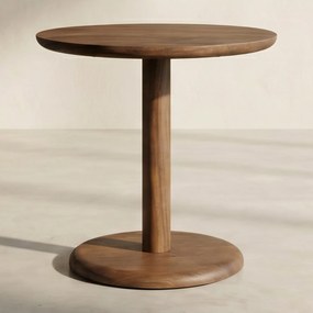 Bistro Eettafel Rond Walnoot - 70 X 70cm.
