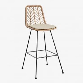 Hoge Tuinkruk In Gouda Natural Synthetisch Rotan Natuurlijk & Zwart & ↑75 Cm & Beige – Crème - Sklum