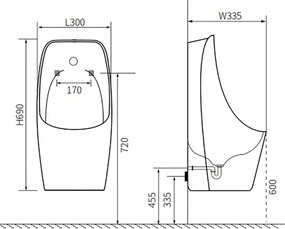 Sanigoods Nivora urinoir wit glans