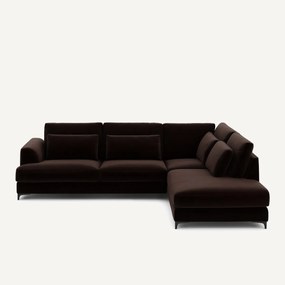 Omvormbare hoekbank rechts, fluweel, Marsile