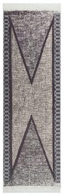 vidaXL Vloerkleed 80x300 cm katoen zwart en grijs
