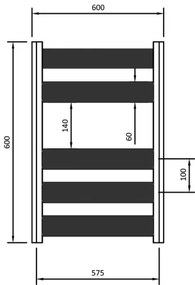 Eastbrook Pelago handdoekradiator 60x60cm aluminium 356W wit mat