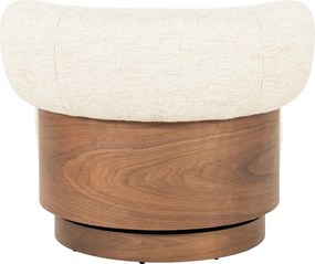Fauteuil Met Hout Draaibaar Beige