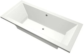 Xenz Society Duobad - 200x90x53 - afvoer Midden - acryl - wit mat 6886-03