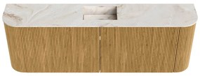 Mondiaz Joya DLux 125cm toiletmeubel ronding links/rechts oak met wastafel faye midden zonder kraangat frappe