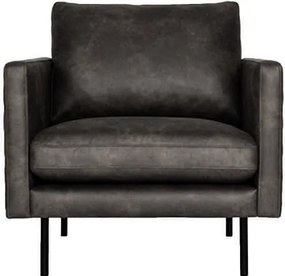 Fauteuil - Daisy - met doorgestikte armleuning - leer Colorado antraciet 01