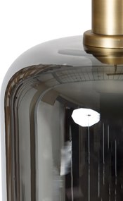 Hanglamp zwart met goud en smoke glas incl. 4 PUCC - Zuzanna