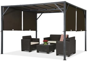 Metalen terraspergola Santorini 3 x 4m bruin Garden Point