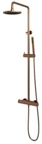Brauer Copper Edition Regendoucheset opbouw - hoofddouche 30cm - glijstang - handdouche staaf 1 stand - gladde knoppen - PVD - geborsteld koper 5-GK-007-3