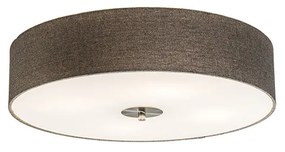 Stoffen Landelijke plafondlamp taupe 50 cm - Drum Jute Landelijk / Rustiek, Modern E27 rond Binnenverlichting Lamp