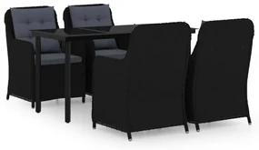 vidaXL 5-delige Tuinset zwart