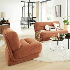 Fauteuil, ribfluweel, 2-zits, voor modulaire bank, JONAS