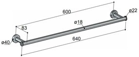 Hotbath Cobber Handdoekrek 64cm Wit Mat CBA06