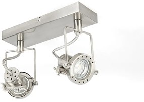 Industriële spot staal 2-lichts draai- en kantelbaar - Suplux