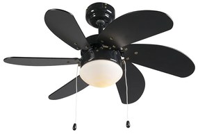 Plafondventilator met lamp zwart - Fresh 3 Modern E14 rond Binnenverlichting Lamp