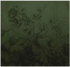 Behang Gradient Flowers groen