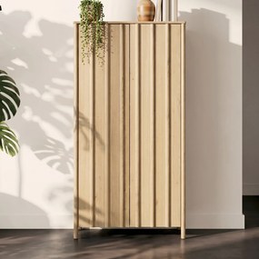 Hoge Wandkast Eikenhout Naturel - 102x47x210cm.