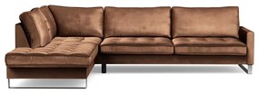 Rivièra Maison - West Houston Corner Sofa Chaise Longue Left, velvet, chocolate - Kleur: bruin