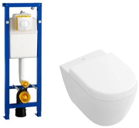 Villeroy & Boch Subway 2.0 compact DirectFlush toiletset met Wisa reservoir en bedieningsplaat softclose met quickrelease wit 1024232/0704406/1025456/