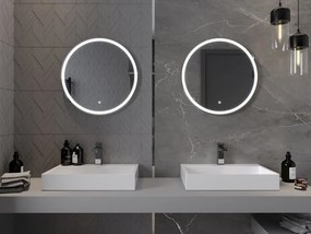 Mexen Gobi ronde verlichte badkamerspiegel, 60 cm, LED 6000K, antidamp - 9801-060-060-611-00