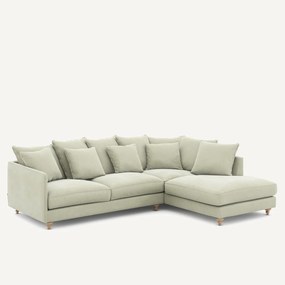 Omvormbare hoekbank in stonewashed fluweel, Lazare