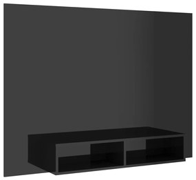 vidaXL Tv-wandmeubel 135x23,5x90 cm spaanplaat hoogglans zwart
