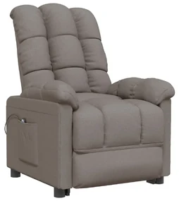vidaXL Fauteuil verstelbaar elektrisch stof taupe