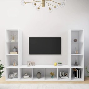 vidaXL Tv-meubelen 3 st 142,5x35x36,5 cm bewerkt hout wit