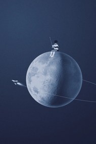 Ilustratie Moon boy, Maarten Léon, (26.7 x 40 cm)