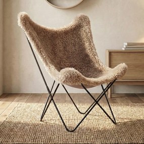 Vlinderstoel Taupe Bont