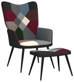 vidaXL Relaxstoel met voetenbank patchwork stof