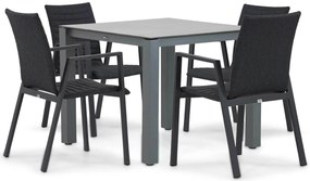 Tuinset 4 personen 90 cm Aluminium/textileen Grijs Osmen Joliet/Yoko