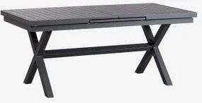 Uitbreidbare Rechthoekige Eettafel Van Aluminium Karena Grijs – Grafiet & 180 - 240 X 90 Cm - Sklum