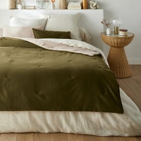 Gematelasseerd dekbed in effen fluwelen katoenen linnen, Velvet