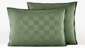 Kussensloop in gewassen satijnkatoen, Victor, dambord motief