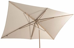 4 Seasons Outdoor Azzurro parasol 200 x 300 cm zandkleur doek en wood look frame Parasol   beige weerbestendig
