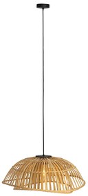 Oosterse hanglamp zwart met naturel bamboe 62 cm - Pua