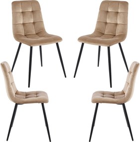 Set 4 Stuhl Fluwelen Stoelen