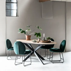 Ovale Eettafel Met Schuine Rand 280 Cm - 280 X 120cm.