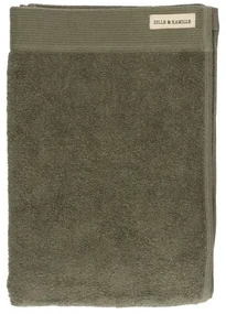 Handdoek, Recycled katoen, Donker olijfgroen, 70 x 140 cm