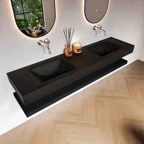 Zaro Alan badmeubel 180cm met planchet urban en vrijhangende wastafel cloud dubbel zonder kraangat urban