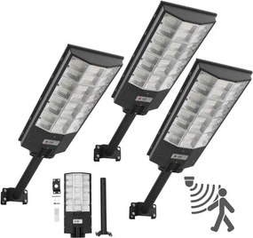 VEVOR Solar Straatverlichting 450.000LM, 8000W Straatlantaarn, Solarverlichting met Schemersensor, LED-schijnwerper met Bewegingsmelder, IP67 Waterdichte Buitenverlichting, voor Oprit &amp; Tuin, 3-pack
