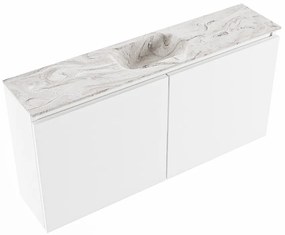 Mondiaz Ture DLux toiletmeubel 100cm talc met wastafel glace midden met kraangat