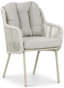 Tuinset 6 personen 220 cm Aluminium/rope Taupe Santika Furniture Sanika